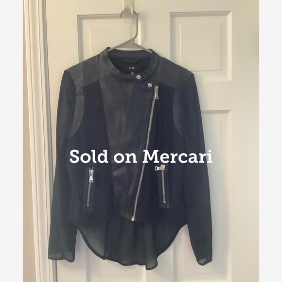 Jackets & Blazers - Sexy leather jacket with mesh sleeves